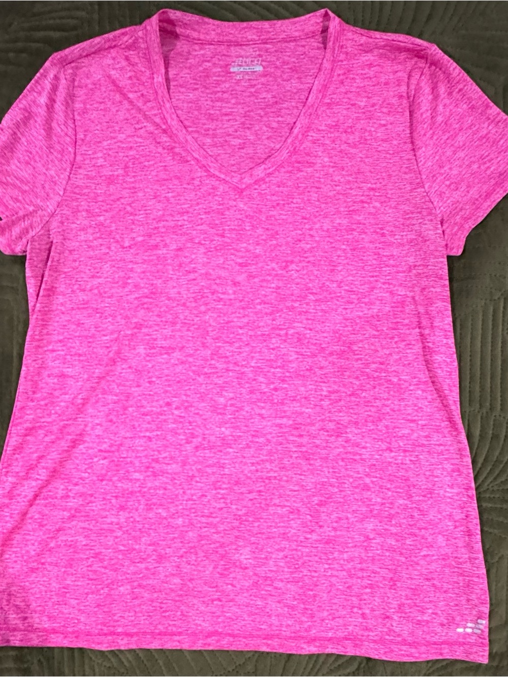 BCG Women's Hot Pink V-Neck Short Sleeve Workout Athletic T Shirt XL